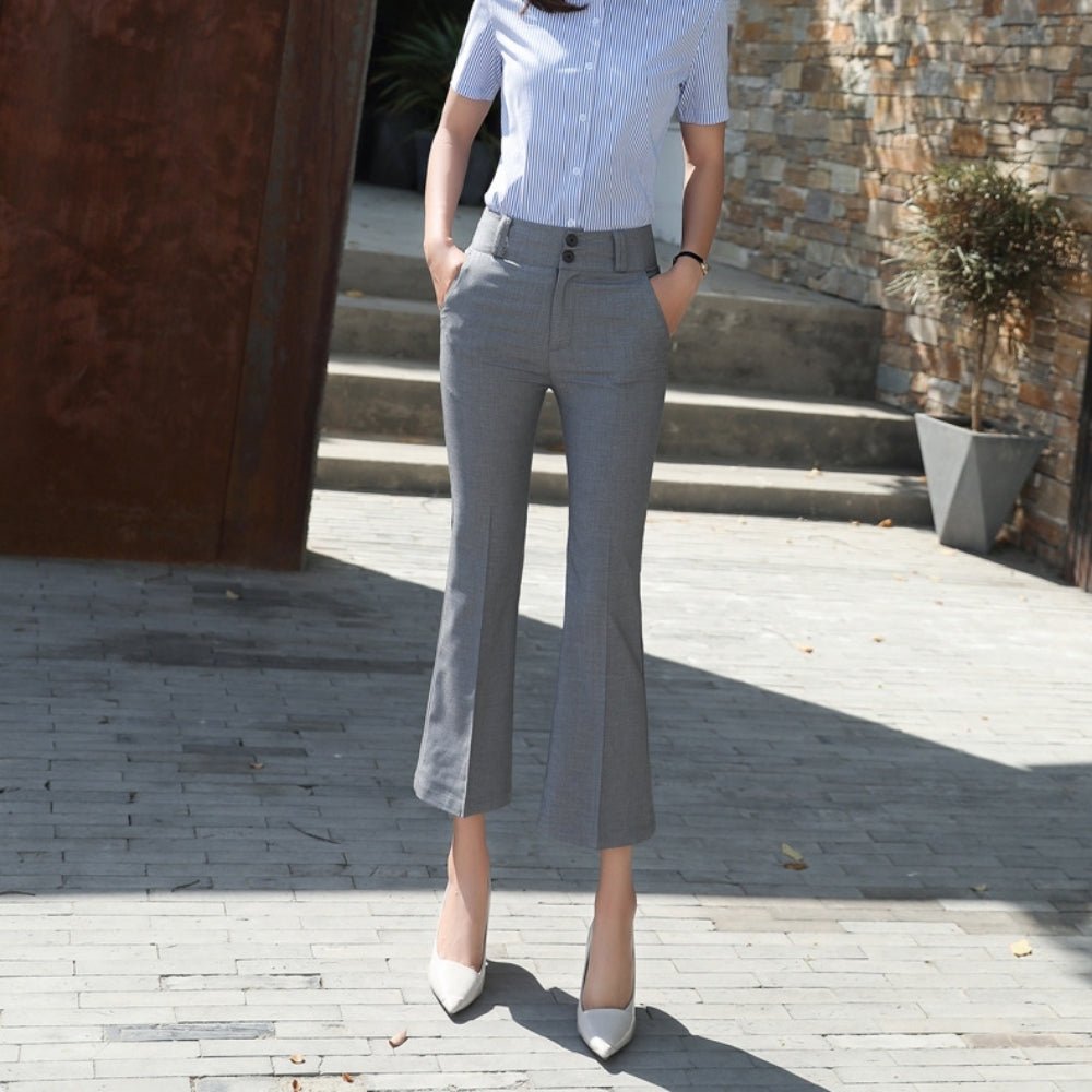 センタープレスクロップドフレアパンツ|オフィスカジュアル レディース 通販【ミレジェネ】