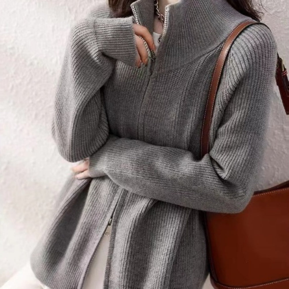 ハイネックダブルジップセーター|オフィスカジュアル レディース 通販 Millennial Generation【ミレジェネ】