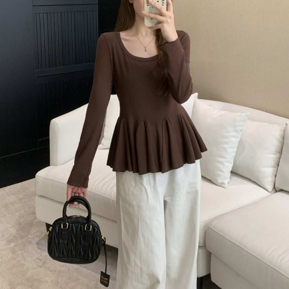 ペプラムリブカットソートップス|オフィスカジュアル レディース 通販【ミレジェネ】