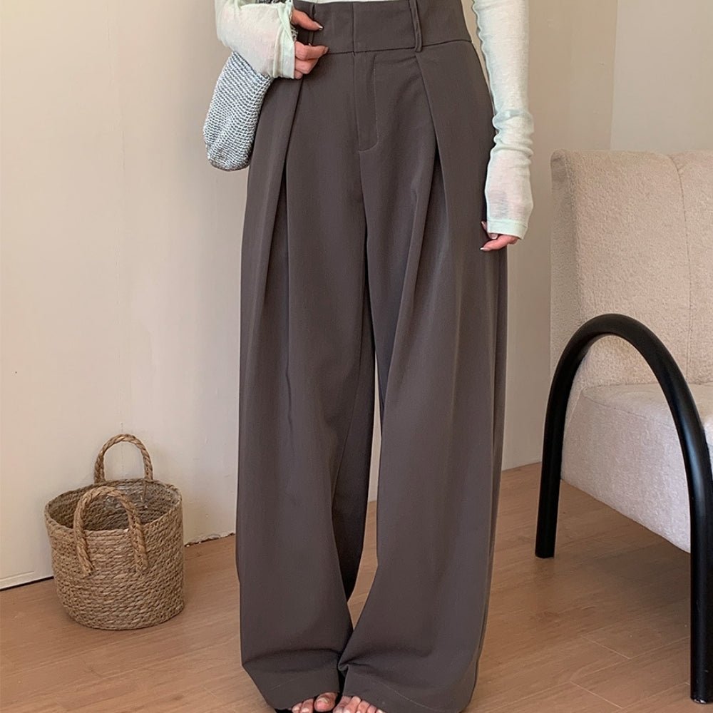 フロントワイドタックハイウエストパンツ|オフィスカジュアル レディース 通販【ミレジェネ】