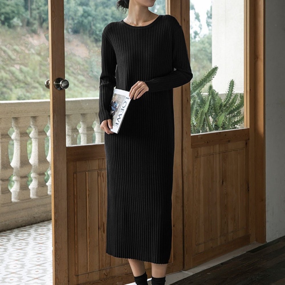 ワイドリブニットワンピース|オフィスカジュアル レディース 通販【ミレジェネ】