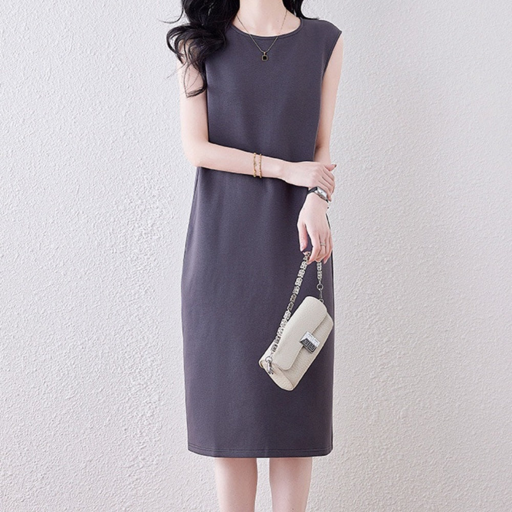 ラウンドネックベーシックワンピース|オフィスカジュアル レディース 通販【ミレジェネ】
