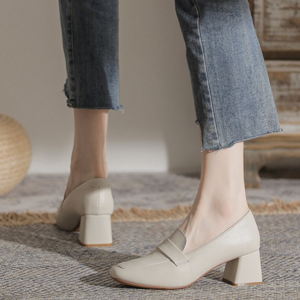 ベーシックヒールローファー|オフィスカジュアル レディース 通販 Millennial Generation【ミレジェネ】