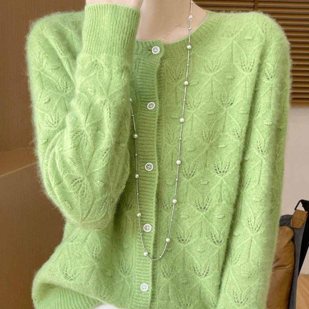 レース調ウールカーディガン|オフィスカジュアル レディース 通販【ミレジェネ】