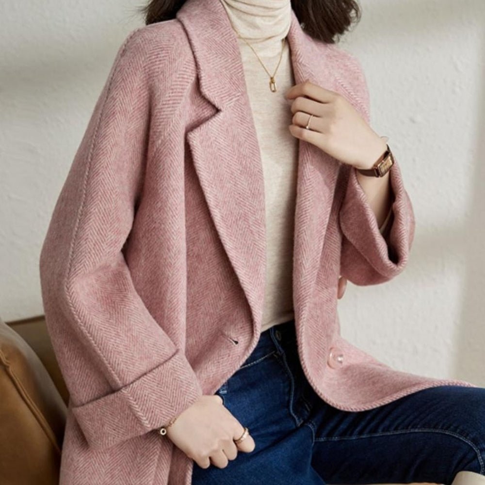 ヘリンボーンダブルブレストコート|オフィスカジュアル レディース 通販 Millennial Generation【ミレジェネ】