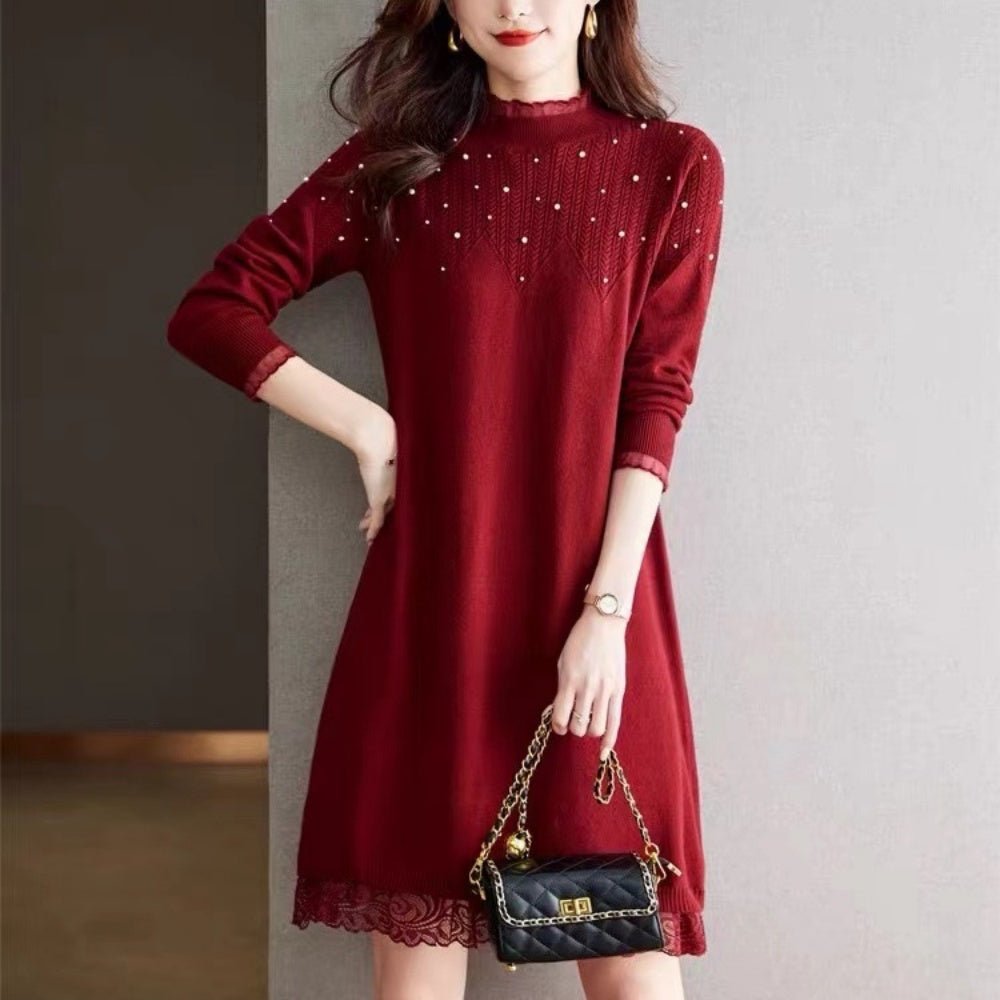 パール付きニットワンピース|オフィスカジュアル レディース 通販 Millennial Generation【ミレジェネ】