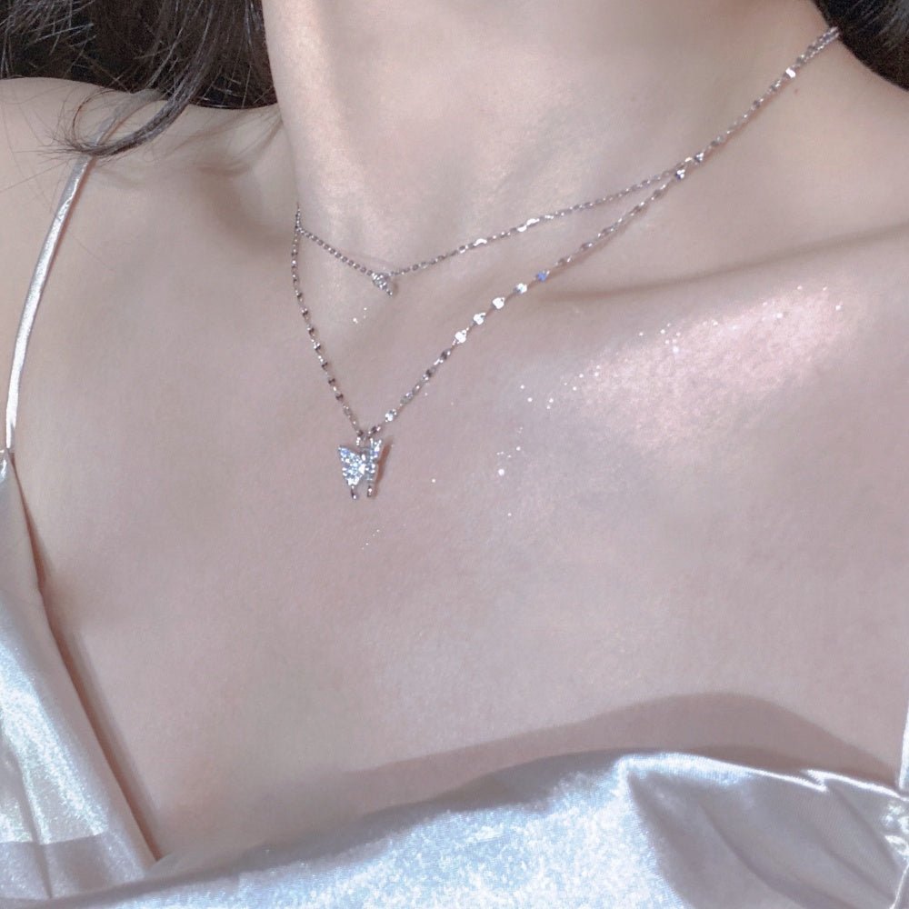 バタフライモチーフダブルネックレス|オフィスカジュアル レディース 通販【ミレジェネ】