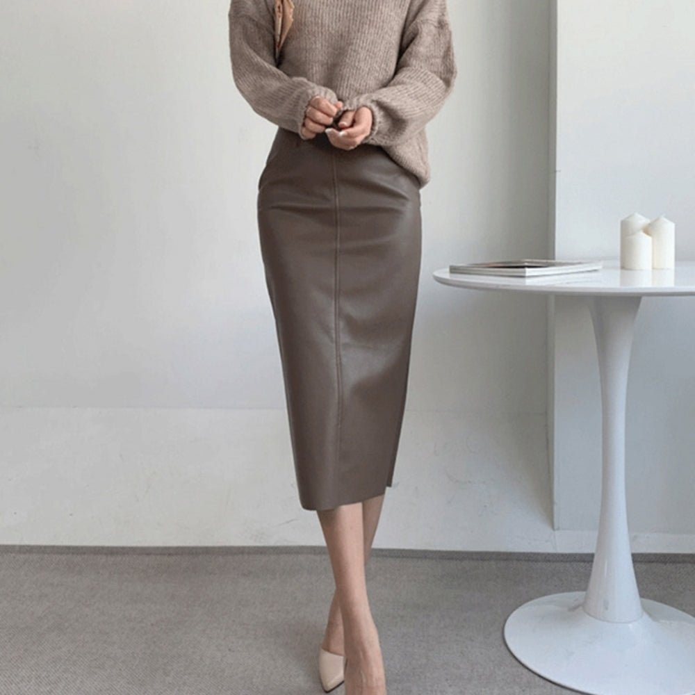 レザータイトスカート|オフィスカジュアル レディース 通販【ミレジェネ】