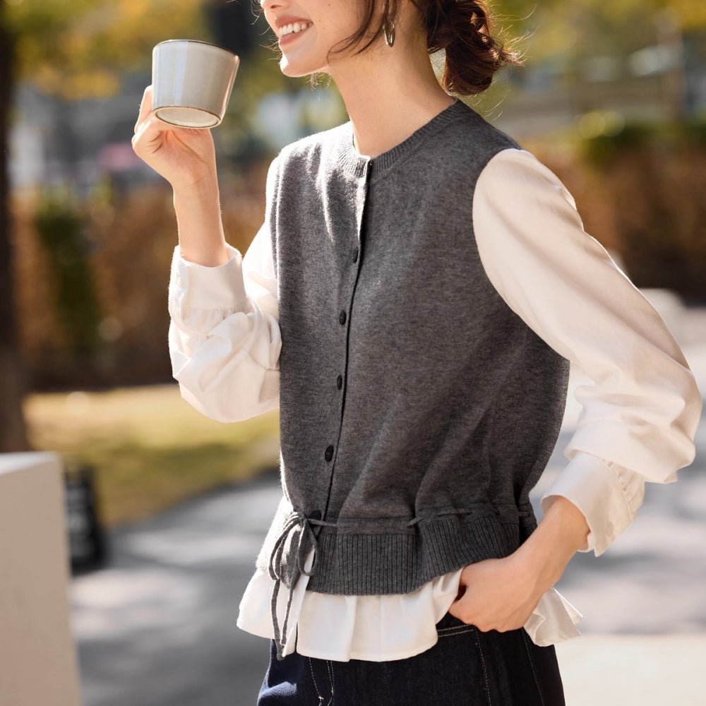 異素材ドッキングトップス|オフィスカジュアル レディース 通販【ミレジェネ】