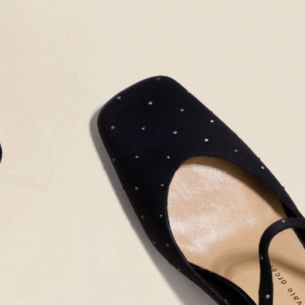 ラメドットスクエアトゥストラップパンプス|オフィスカジュアル レディース 通販【ミレジェネ】