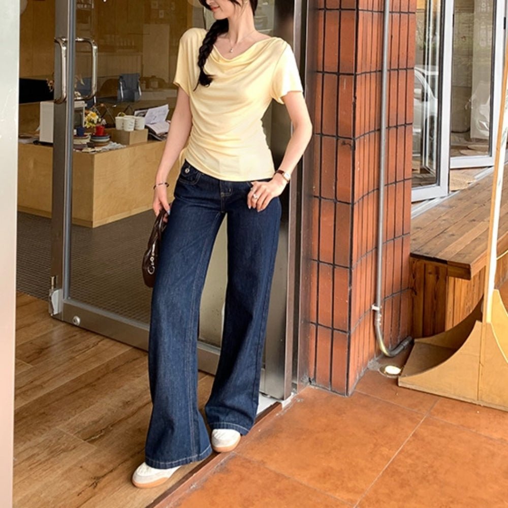 ドレープネックサイドドロストTシャツ|オフィスカジュアル レディース 通販【ミレジェネ】