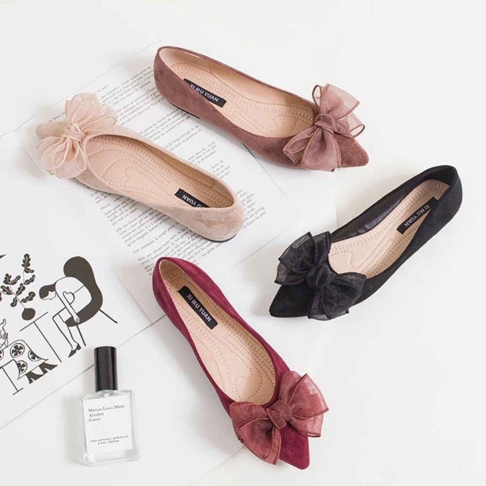 オーガンジーリボンフラットパンプス|オフィスカジュアル レディース 通販【ミレジェネ】