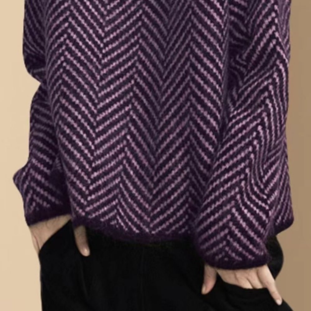 コントラストカラータートルネックニット|オフィスカジュアル レディース 通販 Millennial Generation【ミレジェネ】