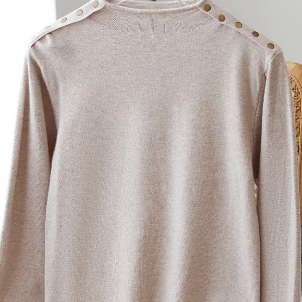 金ボタン付ハイネックセーター|オフィスカジュアル レディース 通販【ミレジェネ】