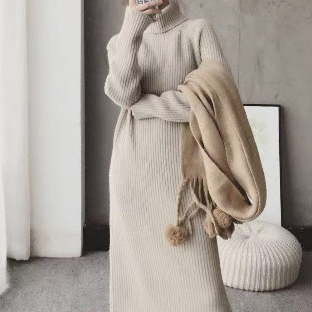 ハイネックロングニットワンピース|オフィスカジュアル レディース 通販【ミレジェネ】