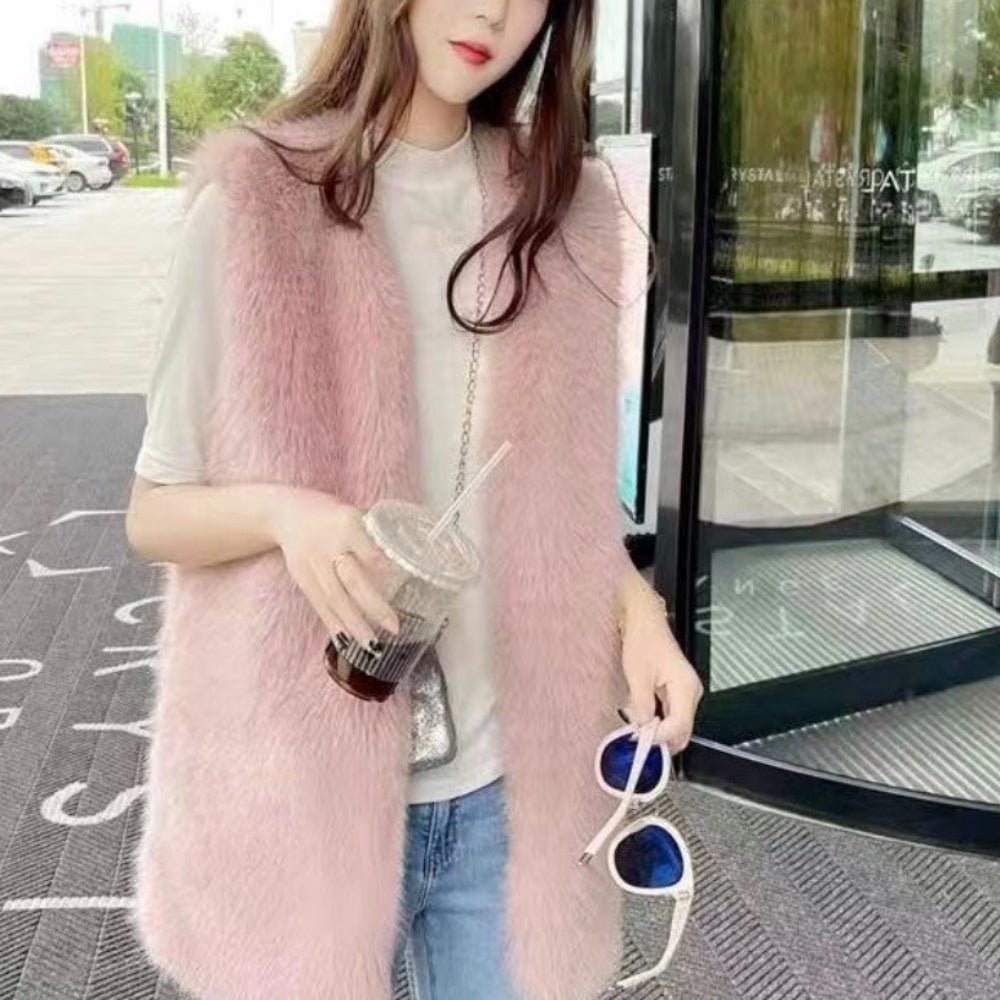 ミドル丈フェイクファーベスト|オフィスカジュアル レディース 通販【ミレジェネ】