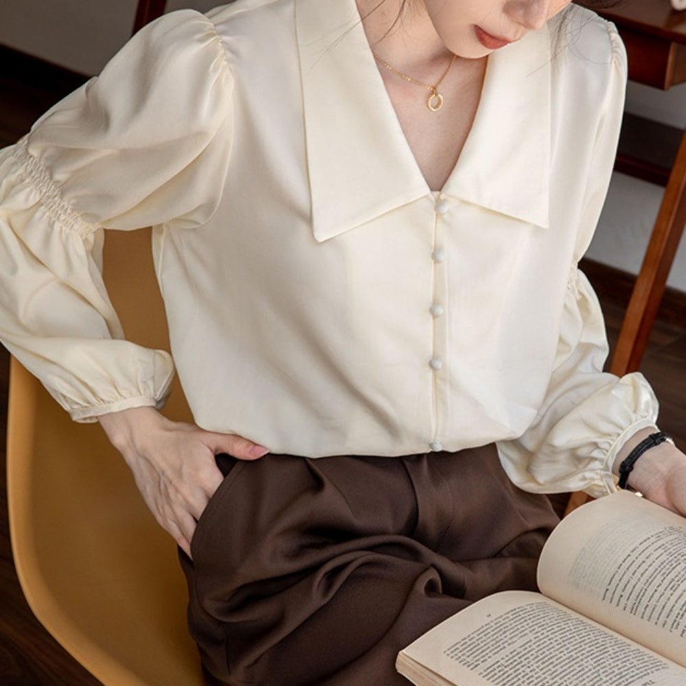 袖シャーリングソフトブラウス|オフィスカジュアル レディース 通販【ミレジェネ】