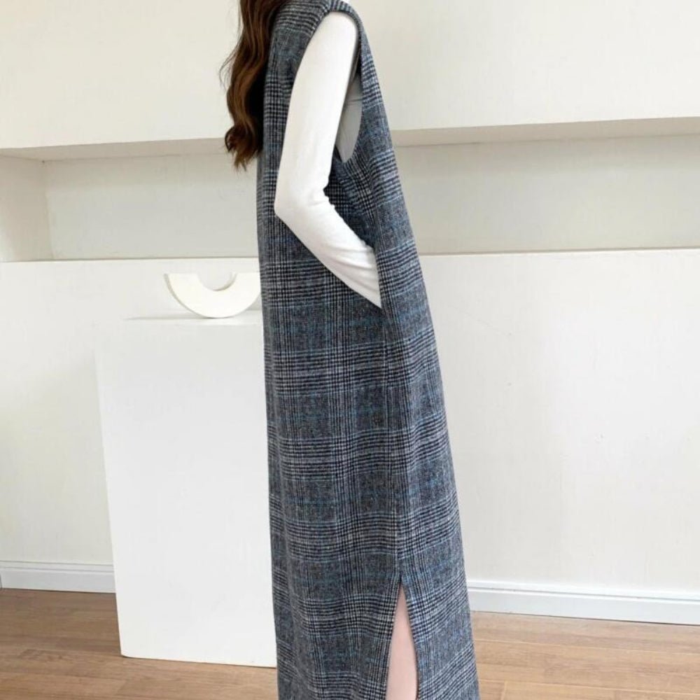 チェック柄ロングジャンパースカート|オフィスカジュアル レディース 通販【ミレジェネ】