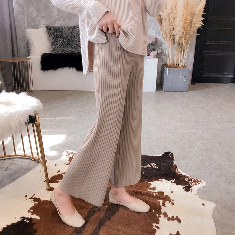 リブニットストレートパンツ|オフィスカジュアル レディース 通販 Millennial Generation【ミレジェネ】