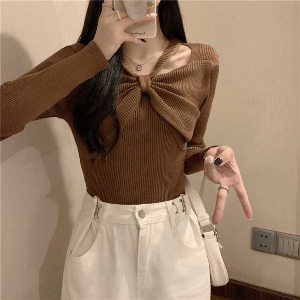フロントリボンリブカットソー|オフィスカジュアル レディース 通販【ミレジェネ】