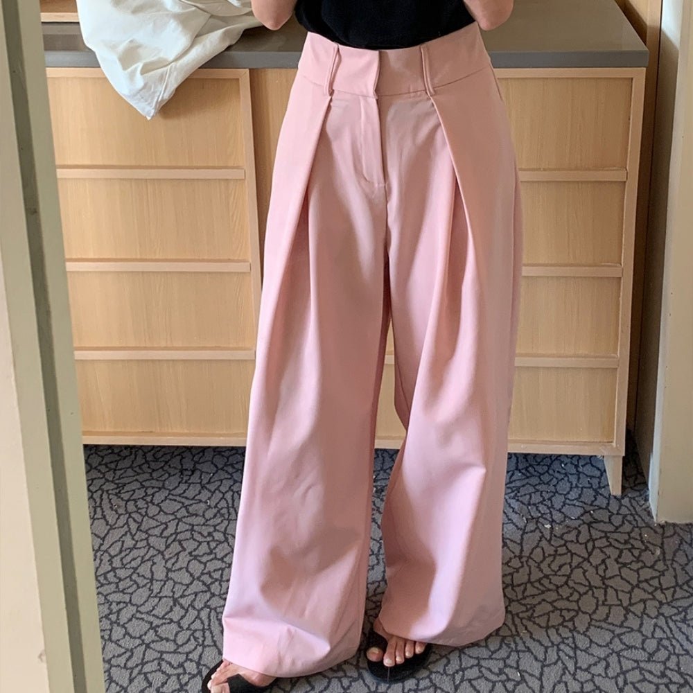 フロントワイドタックハイウエストパンツ|オフィスカジュアル レディース 通販【ミレジェネ】