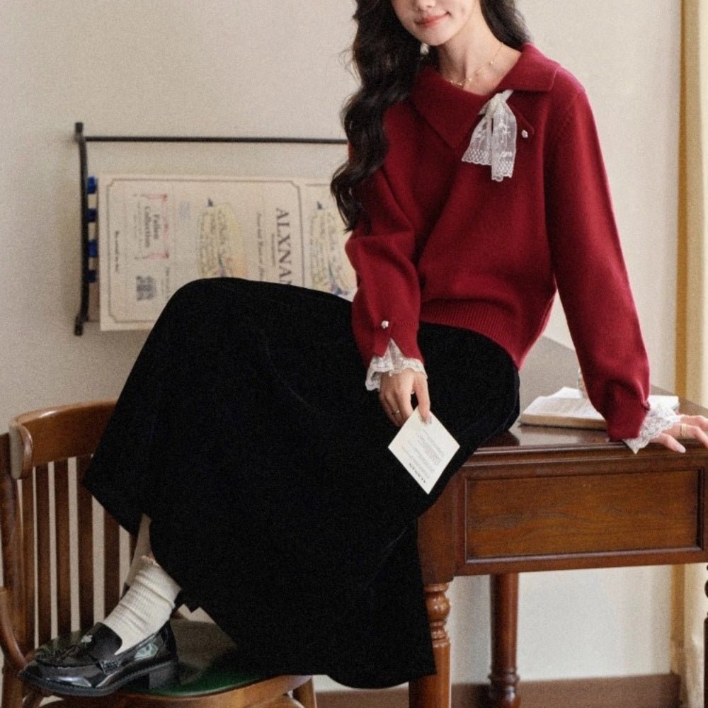 アシメボタンニットトップス|オフィスカジュアル レディース 通販【ミレジェネ】