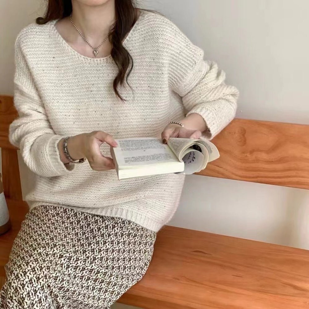 オフィスカジュアル 秋 スパンコール付きソフトニット ミレジェネ