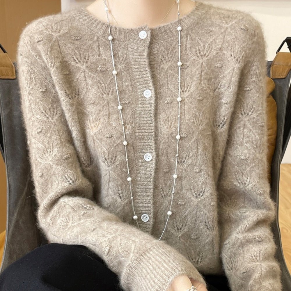 レース調ウールカーディガン|オフィスカジュアル レディース 通販【ミレジェネ】