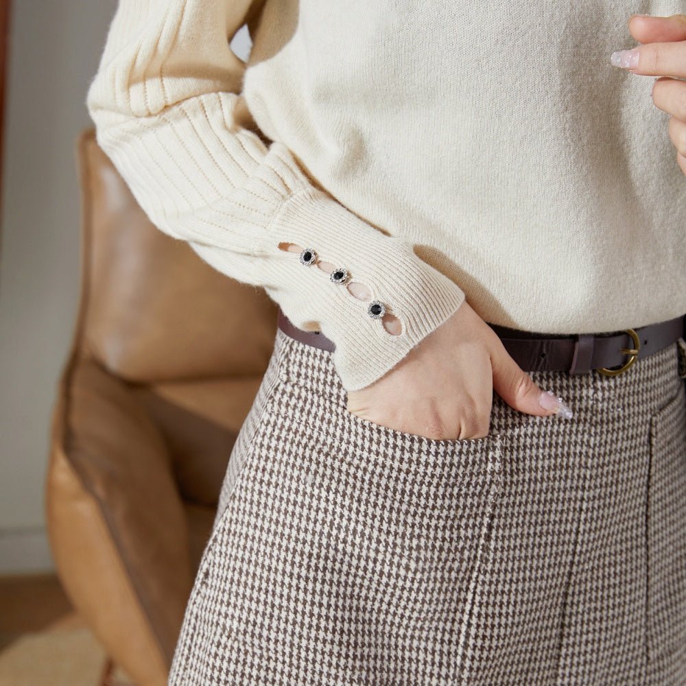 装飾付きフリルネックセーター|オフィスカジュアル レディース 通販 Millennial Generation【ミレジェネ】