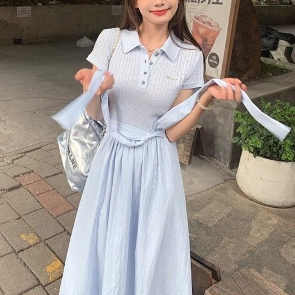 ポロドッキング半袖ワンピース|オフィスカジュアル レディース 通販【ミレジェネ】