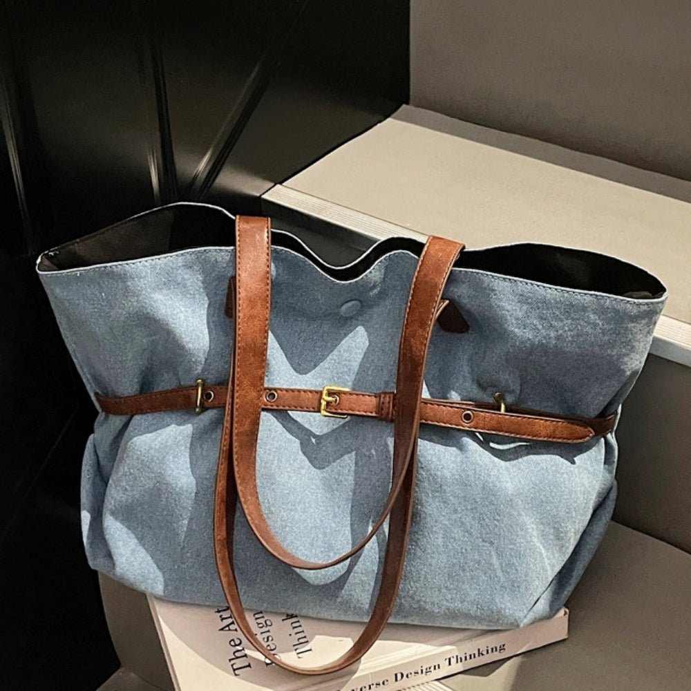 デニム地革ベルトトートショルダー|オフィスカジュアル レディース 通販【ミレジェネ】