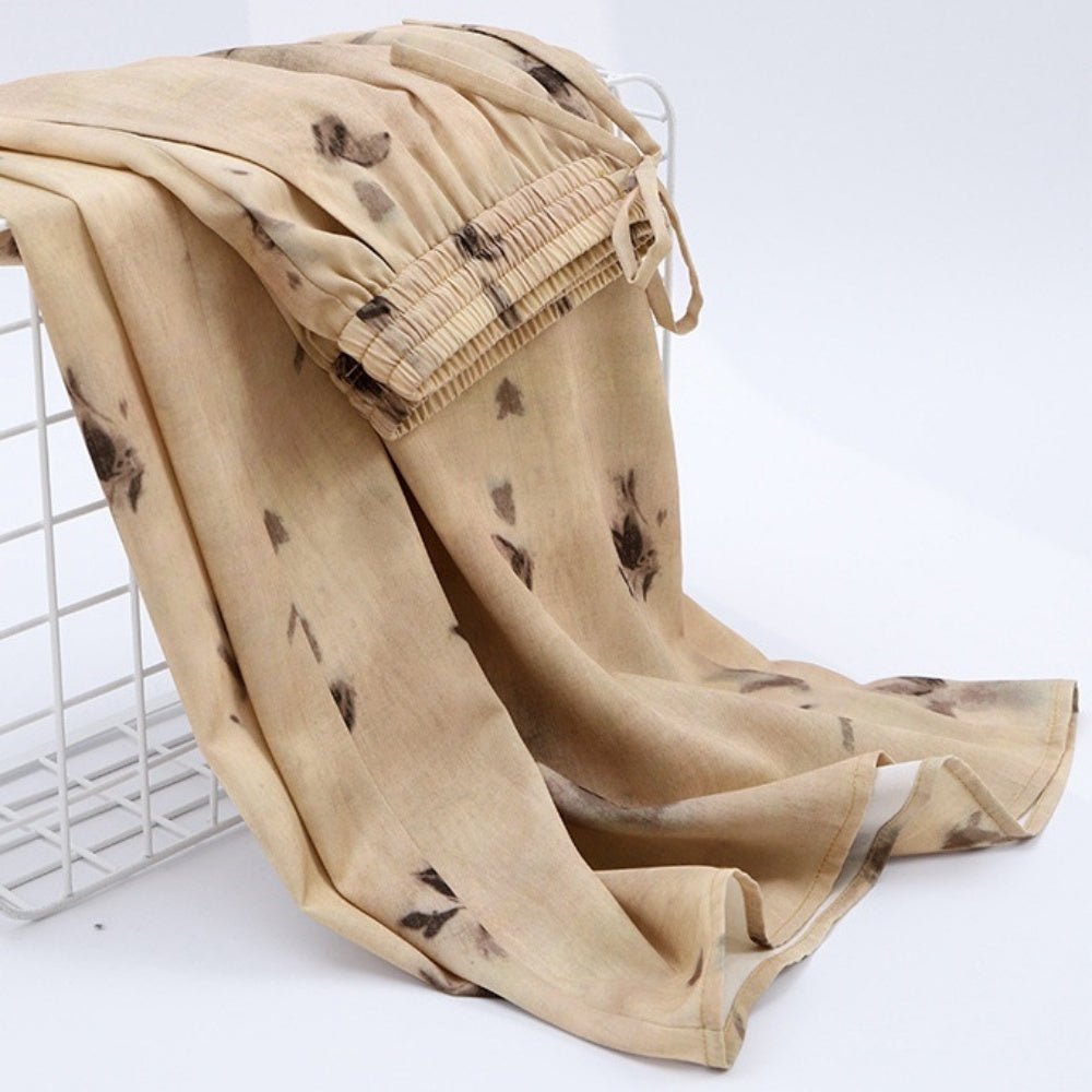 ウエストシャーリングリーフ柄パンツ|オフィスカジュアル レディース 通販【ミレジェネ】