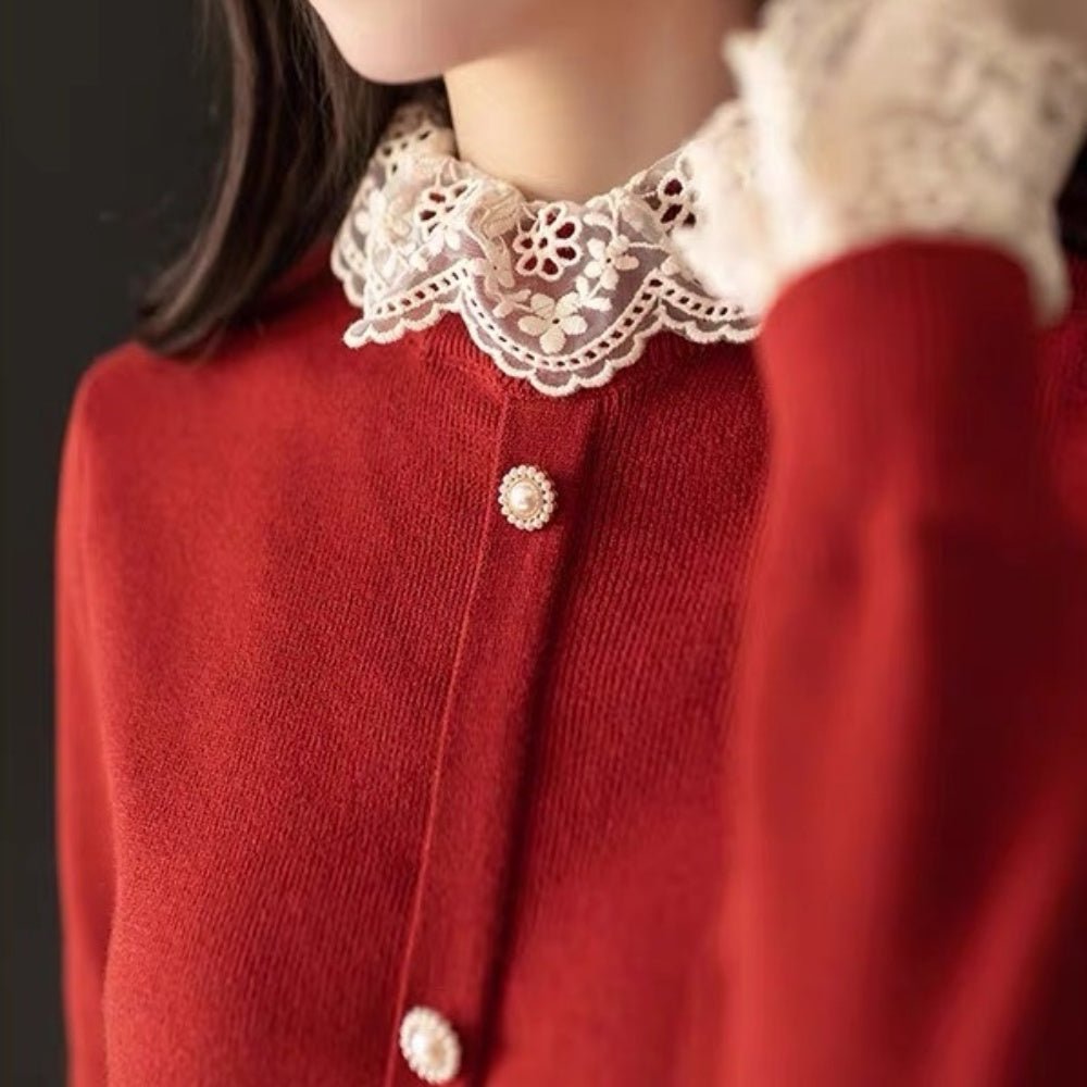 レース襟クラシカルニット|オフィスカジュアル レディース 通販【ミレジェネ】