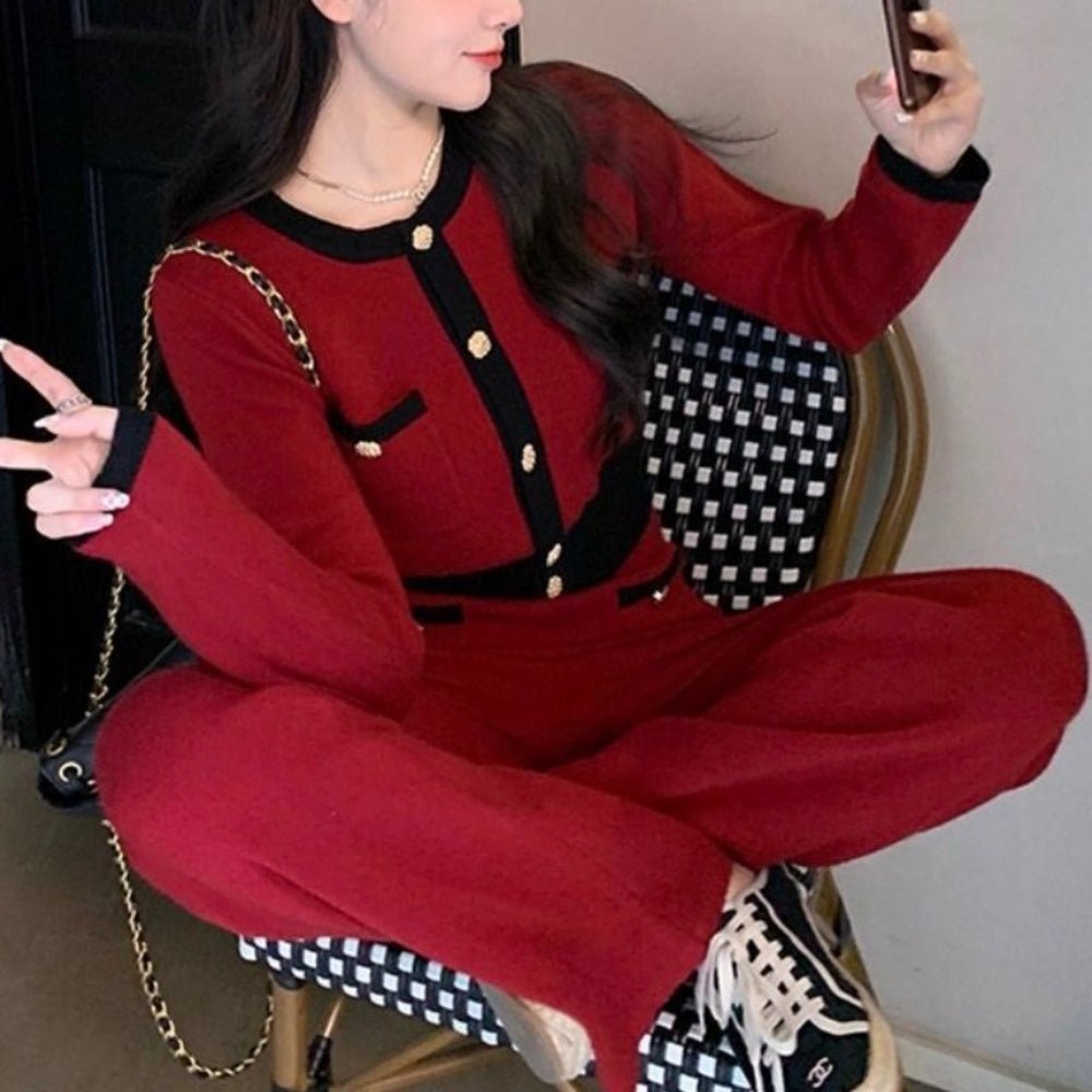 金釦アクセントレトロニットアップ|オフィスカジュアル レディース 通販【ミレジェネ】