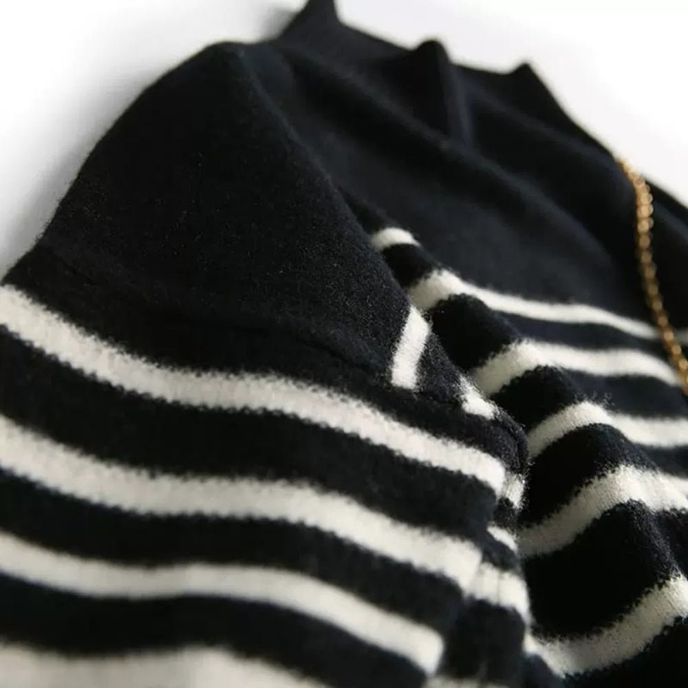 ボーダーハイネックニット|オフィスカジュアル レディース 通販 Millennial Generation【ミレジェネ】