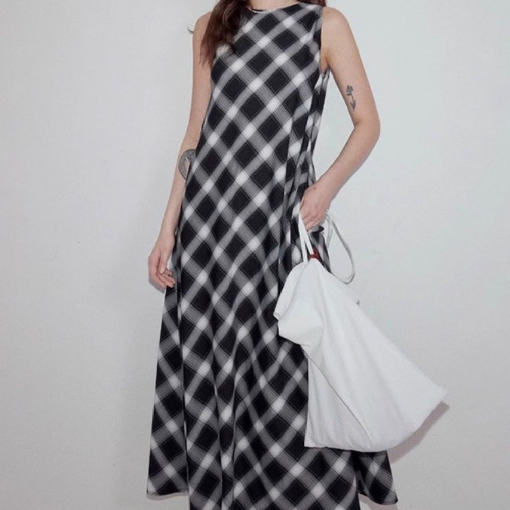 チェック柄リラックスワンピース|オフィスカジュアル レディース 通販【ミレジェネ】