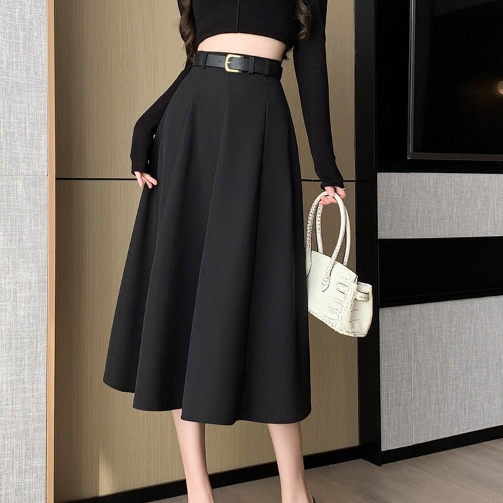 ミドル丈ハイウエストスカート|オフィスカジュアル レディース 通販【ミレジェネ】