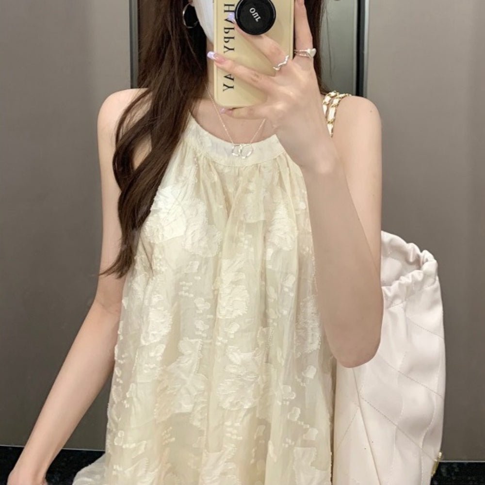 花柄ホルターネックワンピース|オフィスカジュアル レディース 通販【ミレジェネ】