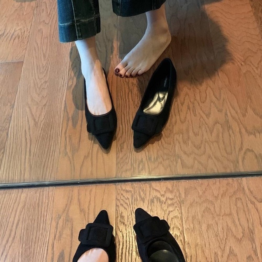 ヒョウ柄スクエアバックルパンプス|オフィスカジュアル レディース 通販【ミレジェネ】