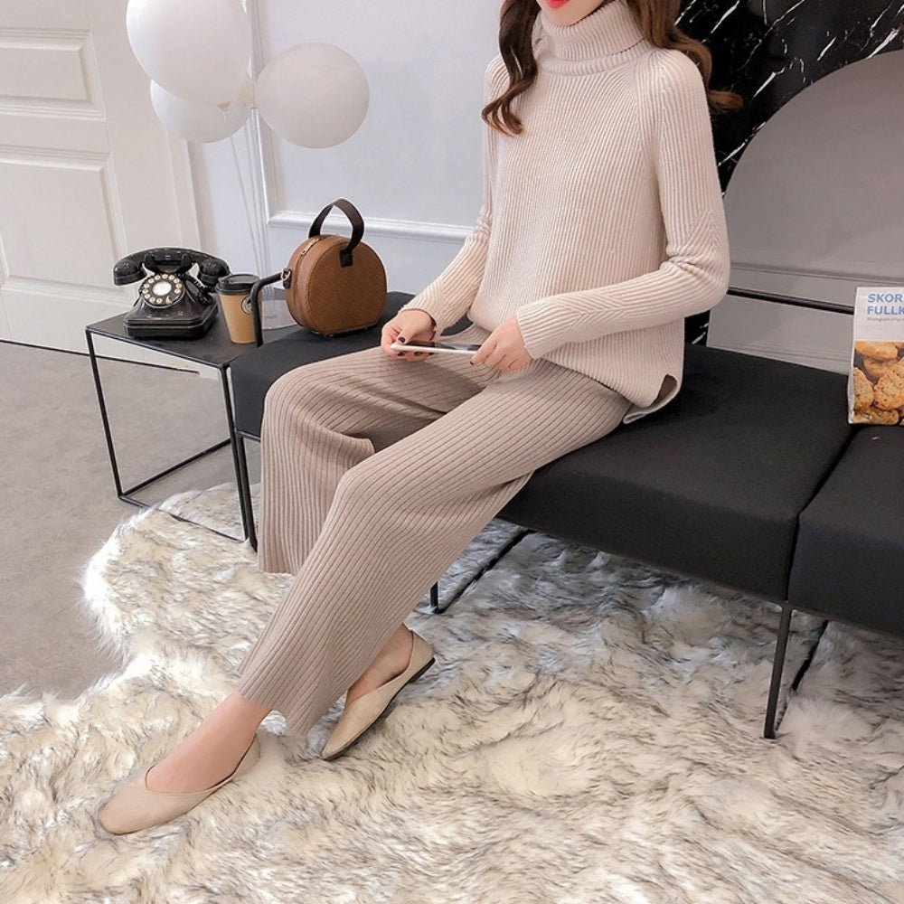 リブニットストレートパンツ|オフィスカジュアル レディース 通販 Millennial Generation【ミレジェネ】