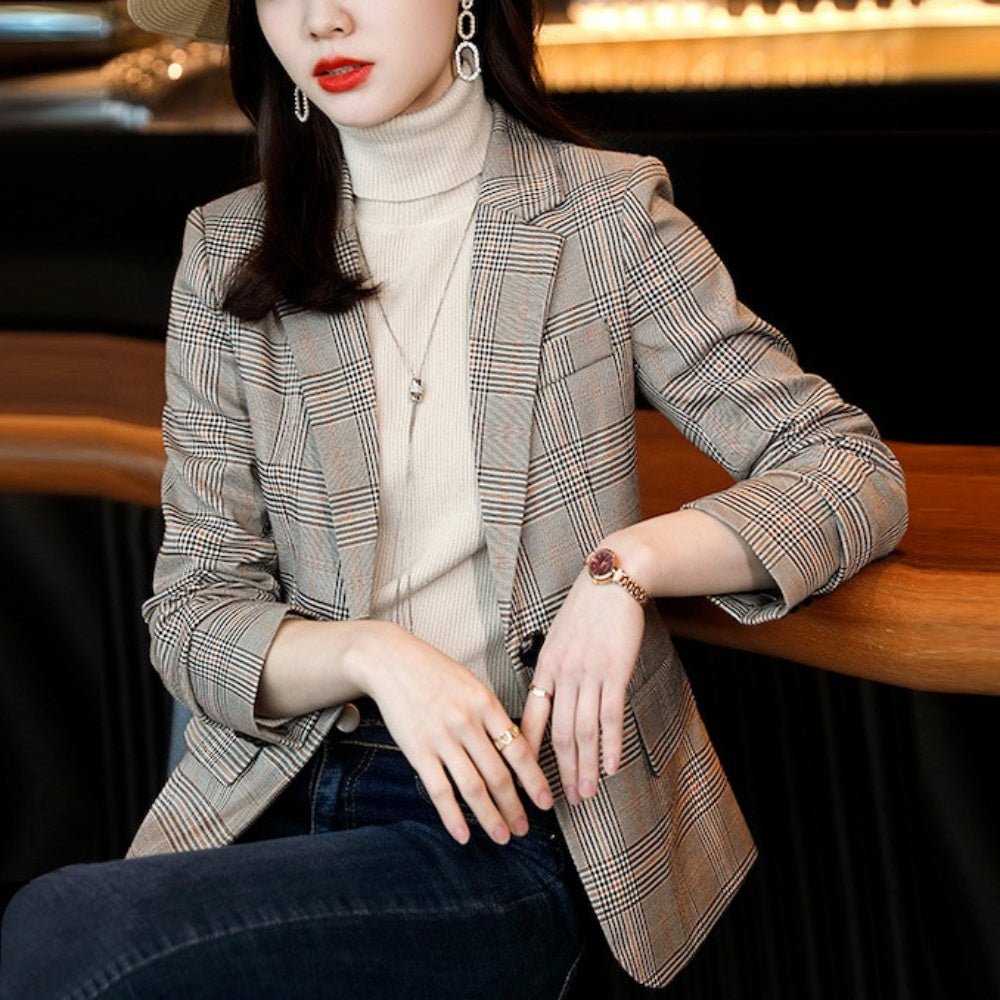 テーラードカラーチェックジャケット|オフィスカジュアル レディース 通販【ミレジェネ】