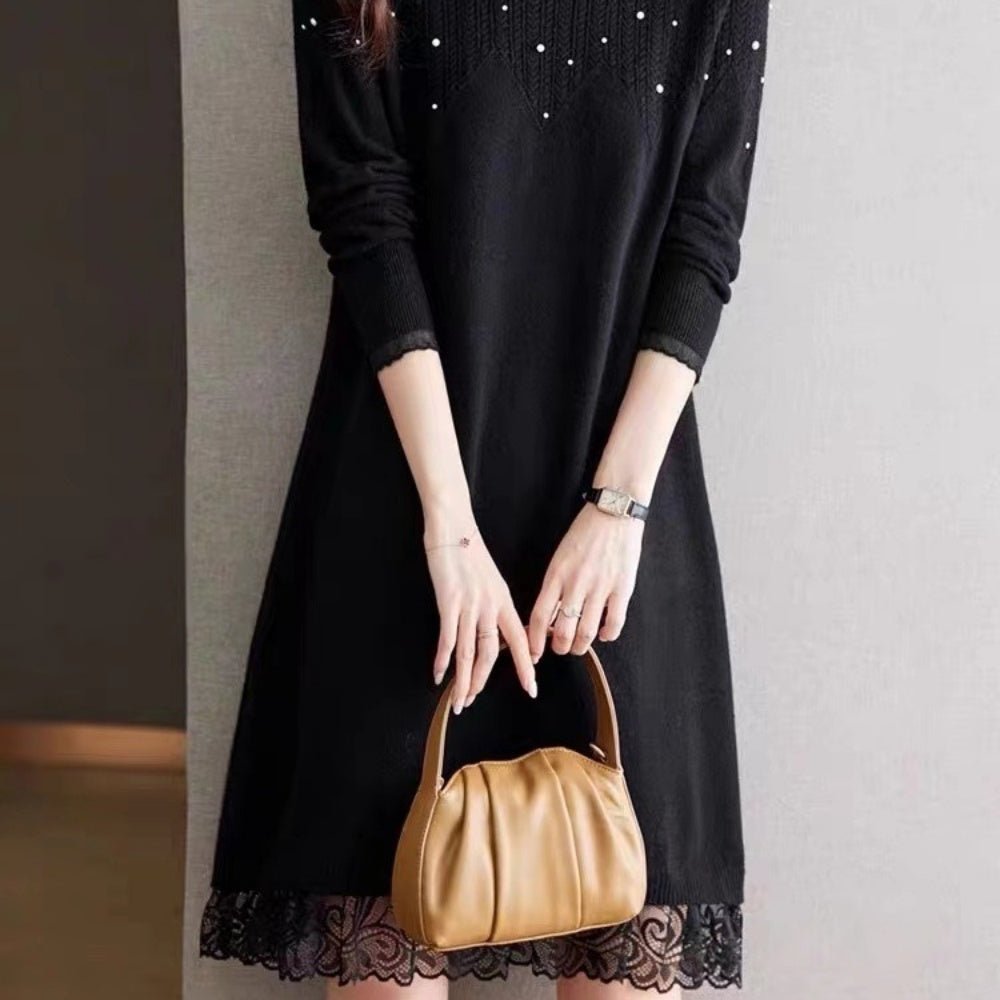 パール付きニットワンピース|オフィスカジュアル レディース 通販 Millennial Generation【ミレジェネ】