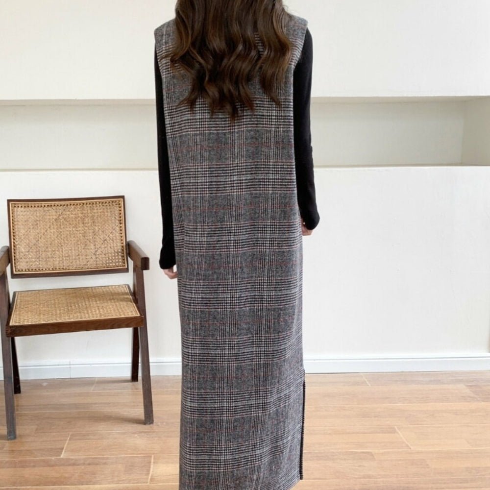 チェック柄ロングジャンパースカート|オフィスカジュアル レディース 通販【ミレジェネ】