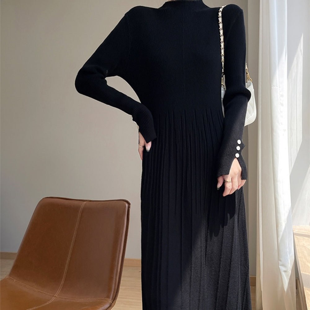 切り替えプリーツニットワンピース|オフィスカジュアル レディース 通販【ミレジェネ】