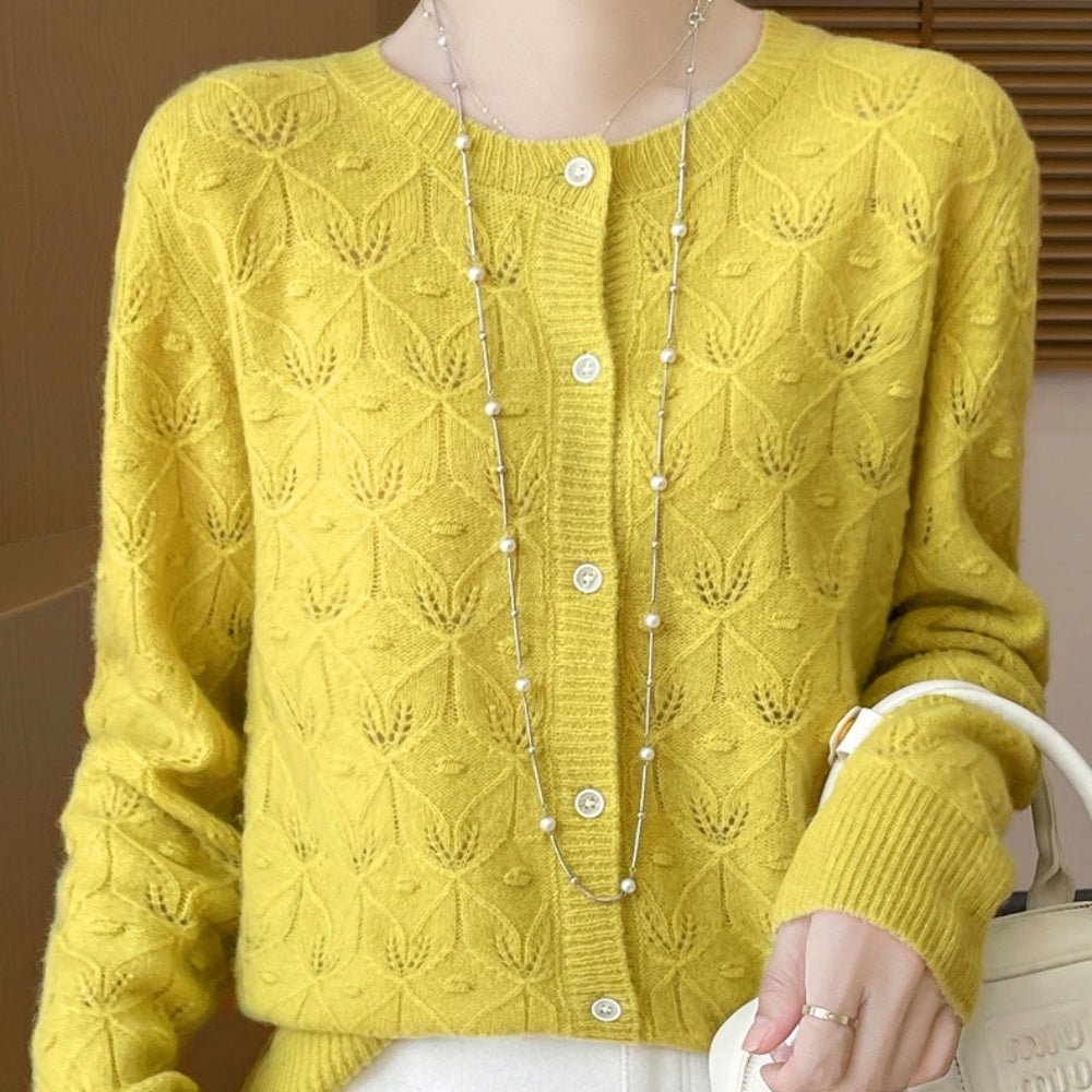 レース調ウールカーディガン|オフィスカジュアル レディース 通販【ミレジェネ】