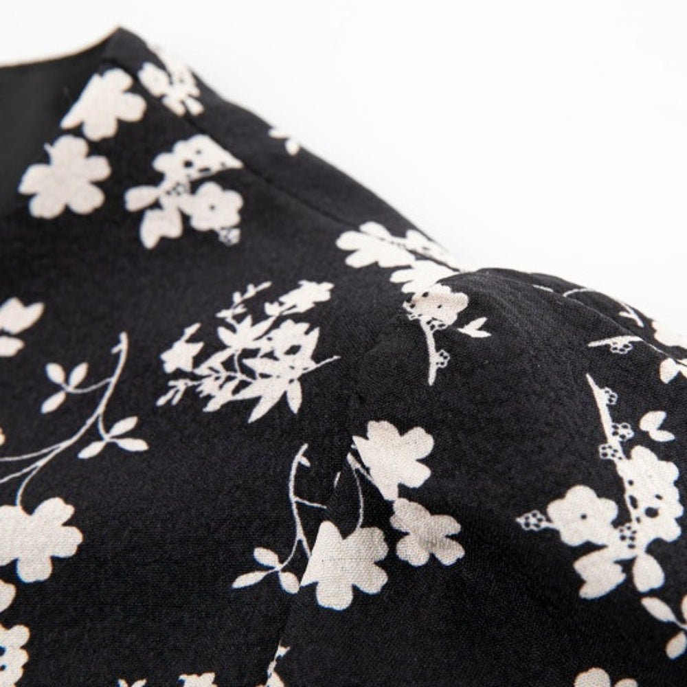 レトロ花柄シフォンワンピース|オフィスカジュアル レディース 通販 Millennial Generation【ミレジェネ】