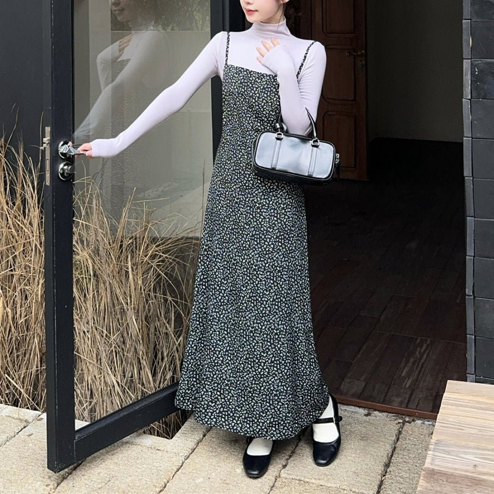 単色小花柄キャミワンピース|オフィスカジュアル レディース 通販【ミレジェネ】