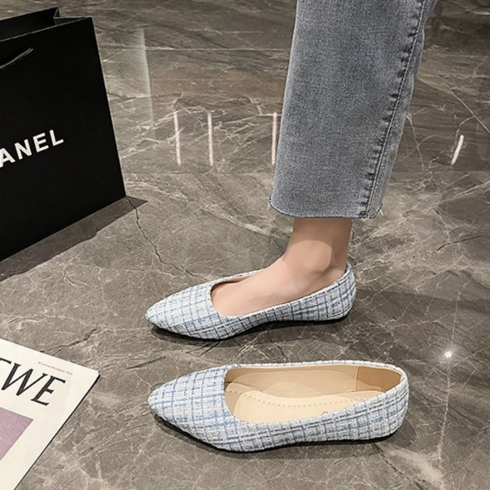 シンプルツイードフラットパンプス|オフィスカジュアル レディース 通販【ミレジェネ】