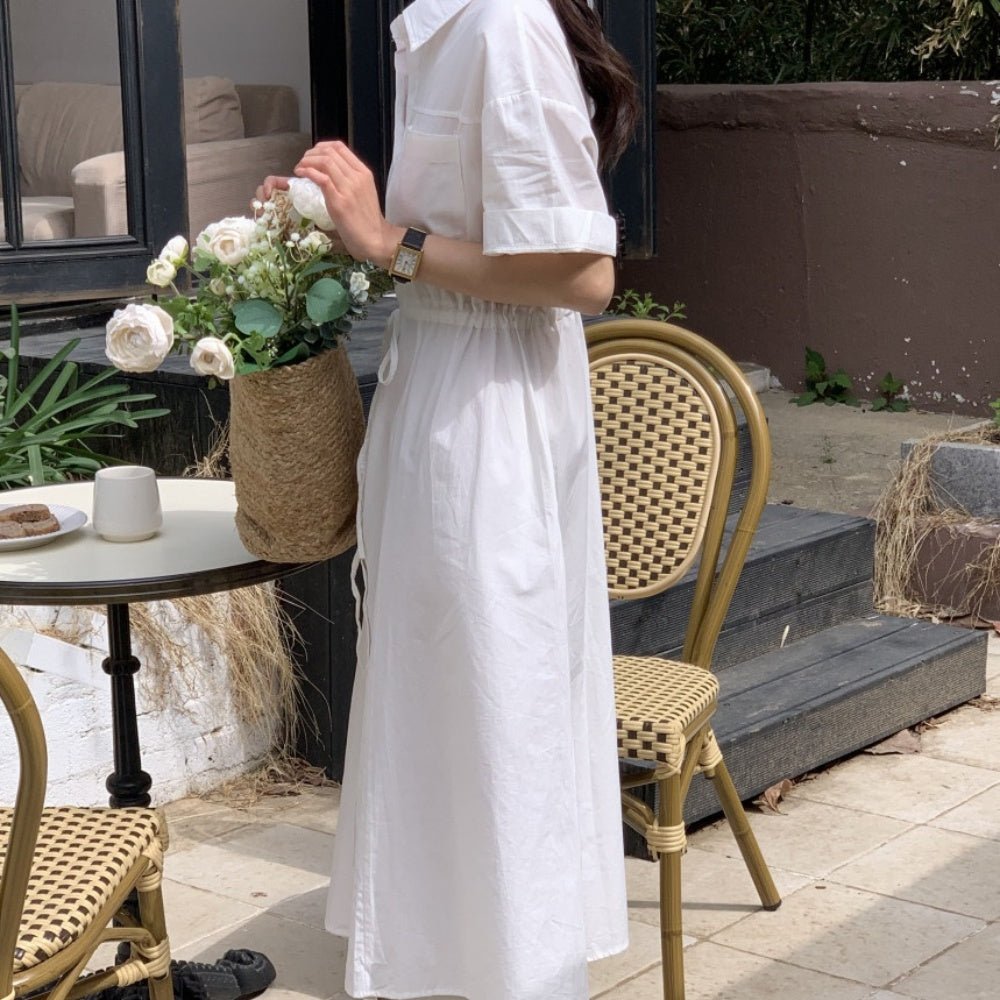 襟付き前ボタン半袖シャツワンピース|オフィスカジュアル レディース 通販 Millennial Generation【ミレジェネ】