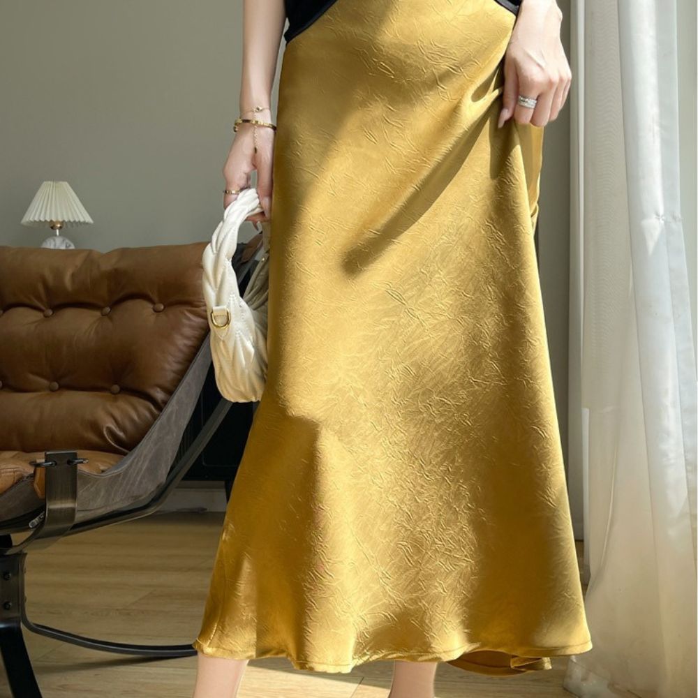 ジャガードサテンスカート|オフィスカジュアル レディース 通販【ミレジェネ】